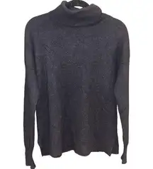 Nordstrom 100% Cashmere Turtle Neck Black Pullover Sweater