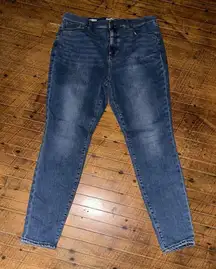 Loft distressed 32 high rise cropped normcore jeans