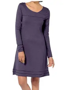 HORNY TOAD OOLONG PURPLE LONG SLEEVE ROUND NECK PULLOVER DRESS S
