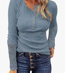 Thermal Blue Long Sleeve Top