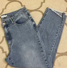 RM Rebecca Minkoff Jeans, Cropped Ankle Raw Hem Jeans, Size 8P