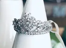 NWT Fragrant Jewels silver gemstone bling princess queen crown ring
