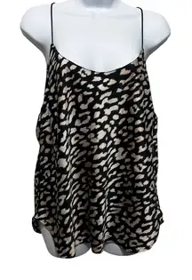 Y2K Victorias‎ Secret Women Slip Cami Top XL Black Leopard Satiny Fairygrunge