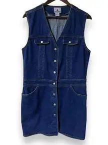 By Liz Claiborne Vintage Denim Snap Button Dress Women's Medium