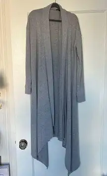 1.STATE Gray Long Sleeve Longline Cascade Cardigan Size XXS NWOT