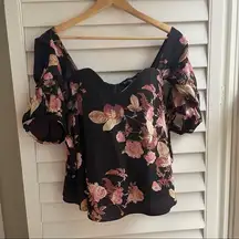 Off the shoulder brown floral Fab’rik top