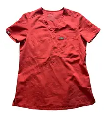 FIGS XS Orange V-Neck Scrub Top Technical Collection Stretch