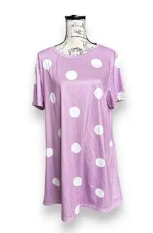 Purple White Polka Dot Short Sleeve Swing Dress Plus Envy Inside Out 2 Sz 2XL