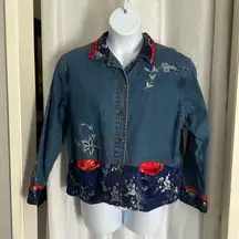 CHICO’S ASIAN FUSION DENIM JACKET Sz: 3/16