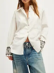 NWT Free People All The Shine Shirt in Clean Ivory