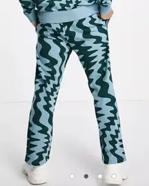 Asos funky all over print design sweat pants small elastic straight leg cotton 