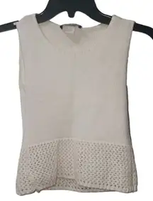 Custom Designed Knit Tank Top Sleeveless Open Knit‎ Hem Casual