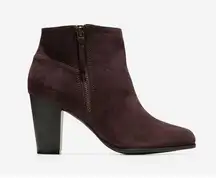 Cole Haan Sz 7.5 Bootie Grand OS Davenport Java Brown Suede Leather Boot Women’s