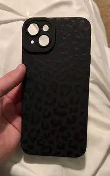 Black Cheetah Print IPhone 14 plus case 