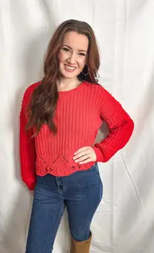 Francesca’s Chunky Red Knit Sweater