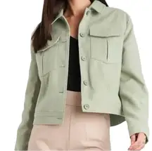 Joie mint green soft fleece button front jacket - medium