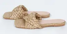 Princess Polly shoreside raffia slides size 8