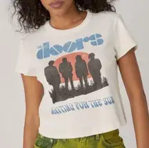 Daydreamer NEW  The Doors Waiting For The Sun Crewneck Graphic Shrunken Tee - Med