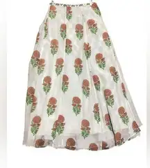 Anthropologie Ash & Eden floral wrap maxi skirt. Size Large