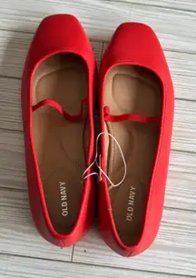 Old Navy Women's Red Mary Jane Flats Sz 10 new with tag