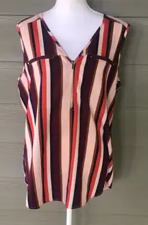 Mileage Striped Sleeveless Blouse