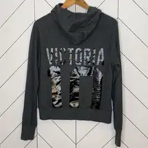 Victoria’s Secret VSX Sport Perfect 10 Gray Hoodie Sweatshirt Jacket Size Small