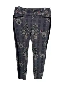 Vintage Y2K Flirtatious Grunge Whimsigoth Pants Teen 11 Black White Plaid Floral