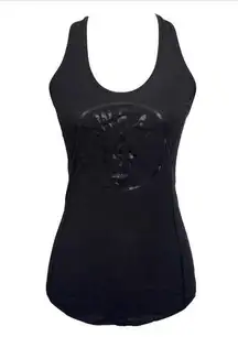 Lululemon Runner Up SWEAT LIFE Black Racerback Ruched Tank Top 2 Old School Lulu