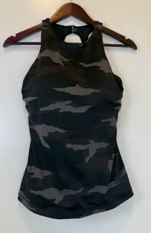 Athleta Black and Gray Camouflage Tank Top