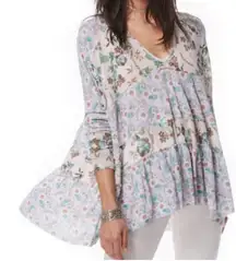 FREE PEOPLE Isabelle Sheer Floral‎ Patchwork Tunic Size Small