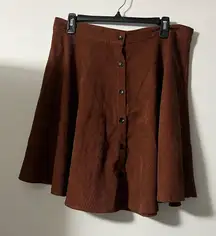 Brown Button-Up Women's Skirt