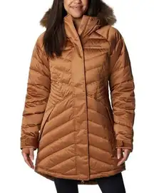 NWT Columbia Women's Lay D Down III Mid Jacket SZ-2X Color: Camel Brown Satin