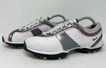 Nike White Pink Silver Leather Golf Shoes Womens Size 6 *READ*