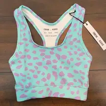 NWT ASOS 4505 Turquoise & Purple Cheetah Print Sports Bra