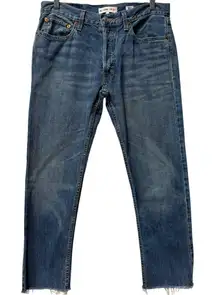 RE/DONE Originals Relaxed Crop Jeans Women's 27 Mid Blue Vintage Wash USA Made