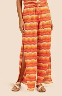 NEW Trina Turk Sunray Crochet Slit Pant Flare Swimsuit Coverup Size Large -$162