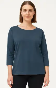 M.M. Lafluer The Owen T-Shirt - Organic Pima Cotton Teal Size XXL