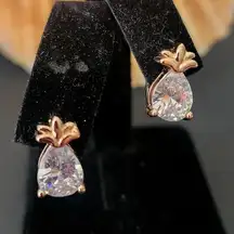 Gold Filled CZ Pineapple Huggie Hoop Earrings