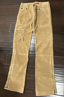 Miss Sixty VTG Women’s Corduroy Beige Cargo w Zipper Flared Legs 29