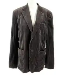 Vince Boyfriend Velvet Velour Blazer Jacket Chocolate Brown Twee size Large