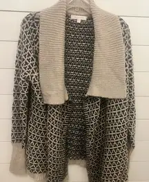 Ellen Tracy Women’s Long Sleeve Tan & Black Cardigan Sweater‎ Sz: XLarge