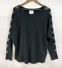 Liv Milano Women Sweater Large Softcore Clean Girl Quiet Luxury Preppy Studded