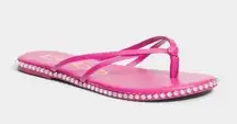bebe Chora Bright Pink Diamond Stud Slip On Sandals Glamorous Summer Outdoor