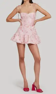 Amanda Uprichard Champagne Skort Romper in Cherry Blossom