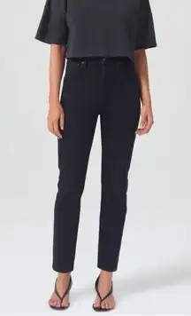 AGOLDE Black Button Fly Riley Long Straight Leg Denim Jeans Size 26