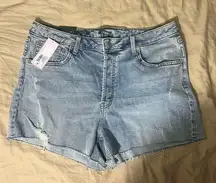 WILD FABLE Women's Plus Jean Shorts sz 16 Light Super High Rise Curvy  NWT