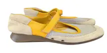 Aerosoles Gram Central Mary Janes Athletic Women's 9 Yellow Leather Flats Shoes