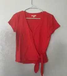 Madewell  bright red/orange wrap top