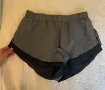 Free People Movement Women's Dual-Layer Gray and Black Athletic Shorts