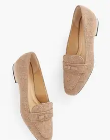 NEW Talbots Jane Bow Tweed Gold Loafers Shoes Size 8